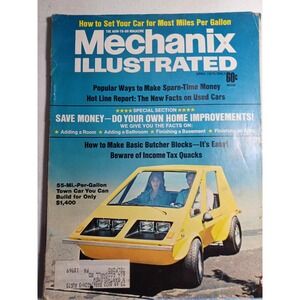 Vintage Mechanix Illustrated Magazine 55 MPG Town Car DIY Home Auto April 1975